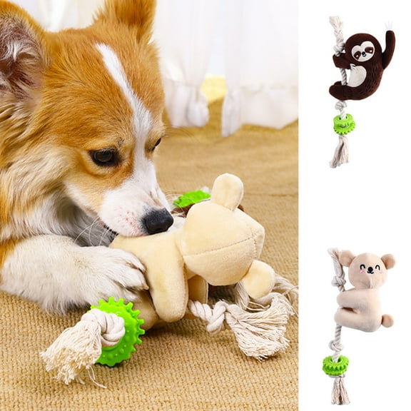 shenmeida Dog Chew Toys Cartoon Sloth Koala Molar Toy Pet Squeaky Toys, Interactive, Chewing and Durable Toys for Puppy Dogs and Medium Dogs