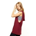 thumbnail image 2 of Expert Brand USA-Made Women's MoCA Cotton Blend Sleeveless Tunic Hoodie, Maroon, Medium, 2 of 5