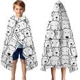 thumbnail image 3 of Cute Black and White Cartoon Line Drawing Dog Hooded Bath Towel，50"x30" for Ages 3 To 12 Kids, Quick Dry Lightweight Soft Microfiber Hood Beach Towel Cover Up for Kids, 3 of 7