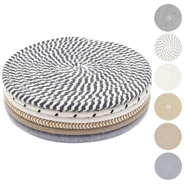 Trivets KITLAB, resistentes al calor, algodón de 20 cm de diámetro, 6 unidades