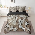thumbnail image 2 of Feelyou Snake Print Bedding Comforter Set 7-Piece, Modern Fashion King Bedding Sets, Honeycomb Geometric Bed Sheets, Super Cozy Room Decorative, 2 of 7