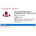 thumbnail image 2 of Rack and Pinion Mount Bushing - Compatible with 1988 - 1991 Honda CRX 1989 1990, 2 of 2