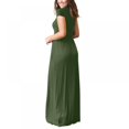 thumbnail image 3 of Robe Maxi pour Femme Col Rond avec Poche Été Ample Décontractée Robe Bouffante Femme Rétro Longues Robes vestidos mujer, 3 of 4
