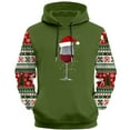 thumbnail image 4 of Men's Christmas Hoodies Drawstring Xmas Graphic Print Long Sleeve Pullover Sweatshirts Funny Cute Casual Holiday Outfit (4XL, Army Green-A), 4 of 4