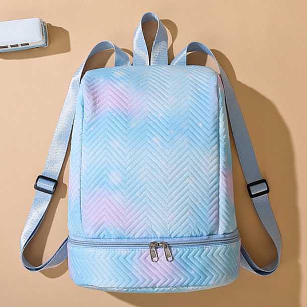 Mochila Unisex Gimnasio Multiusos Multibolsillos y Cremallera para Uso Diario Azul Claro Azul