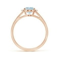 thumbnail image 2 of ANGARA Natural 1 ct Aquamarine with Diamond Collar Solitaire Engagement Ring in 14K Rose Gold for Women (Size-8x6mm) | March Birthstone, Anniversary, Jewelry Gift for Women | Natural Aquamarine Ring, 2 of 10