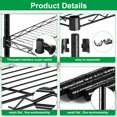 thumbnail image 4 of 5 Tier Wire Shelving Unit Storage Metal Shelf Standing Shelf Units NSF Heavy Duty Height Adjustable Garage Shelving 14" W x 30" L x 60" H with Wheels Large Commercial Shelving, Black, 4 of 8