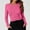 Hot Pink1, variant on Vrorvz Womens Slim Shirts Crew Neck Long Sleeve Shirt Fall Casual Fashion Outfits Workout Crop Tops