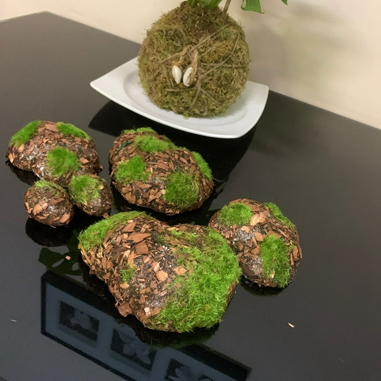 8 pc. Pkg. FAUX MOSS COVERED ROCKS for Landscaping or FAIRY GARDENS by  DARICE