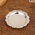 thumbnail image 4 of Outdor Decorative Serving Tray Metal Jewelry Dish And Vanity Organizer Round Snack Platter For Parties Tabletop Plate For Dessert And Candles, 4 of 4