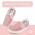 thumbnail image 4 of Bocca Girls Colorful Glitter Slip on Sneakers Kids Canvas Walking Shoes Size 1, 4 of 6