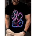 thumbnail image 2 of Camiseta informal con estampado 3D de oso para hombre - 100 % poliéster, cuello redondo y ligeramente elástica - Top de punto de manga corta de verano con diseño de oso de dibujos animados, ideal par, 2 of 5