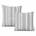 thumbnail image 3 of 18x18 Inch 2 Pack Outdoor Throw Pillows,Waterproof & Fade-Resistant Patio Cushions for Bed,Couch,Sofa and Patio Furniture-Soft & Comfortable Decorative Pillow Covers,Black+White Print, 3 of 8