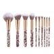 thumbnail image 1 of Juego de brochas de maquillaje, 10 piezas, brochas de maquillaje profesionales, mango de cristal, cerdas sintéticas de primera calidad, polvos, rubor, corrector, 1 of 8