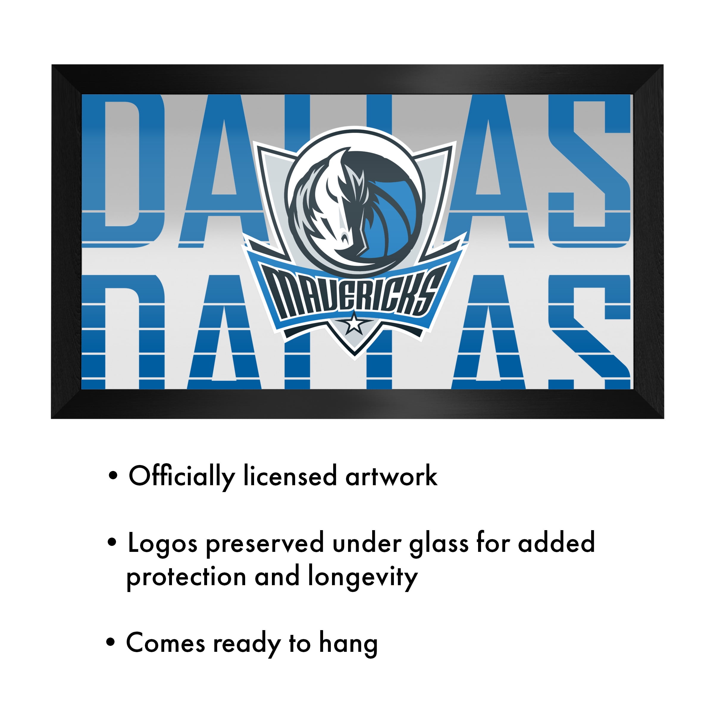 Dallas Mavericks City Ready-To-Hang Black Framed Wall Mirror
