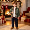 thumbnail image 5 of Tisuna Boy'S Christmas Fleece Jacket Trendy Zip Up Collared Jackets Toddler Kids Print Theme Party Outerwear Coat Size 3-4 Years Green, 5 of 9