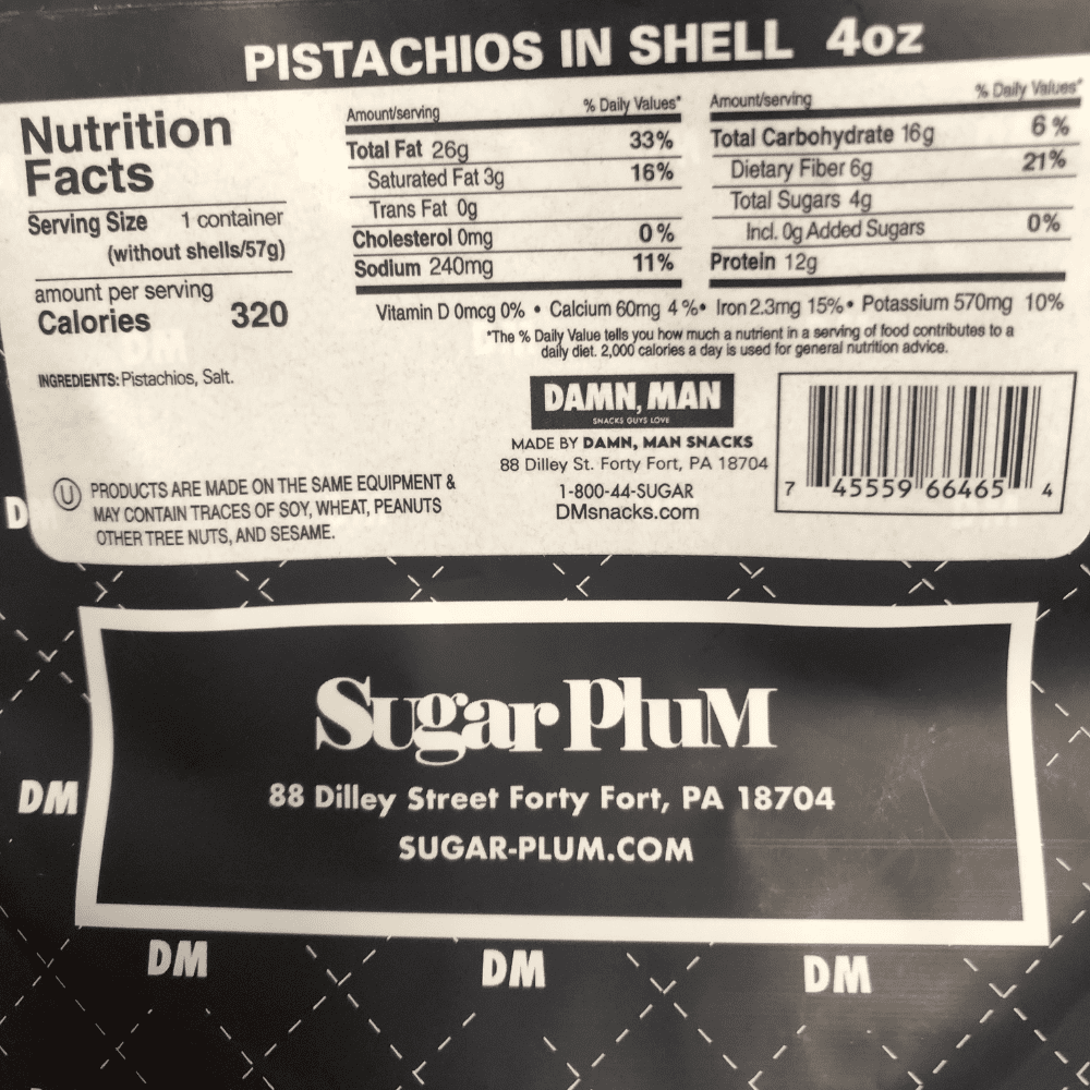 Salted Shelled Pistachios - Premium Snack for Men - 1 lb Gourmet Nuts 4 bags - 4 oz ea. 1 lb Total
