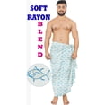 thumbnail image 2 of LA LEELA Men's Holiday Pareo Standard Swimsuits Elegant Vacation Sarong Swimwear Long Swim Beach Wrap One Size Fish, White Vacation, 2 of 5