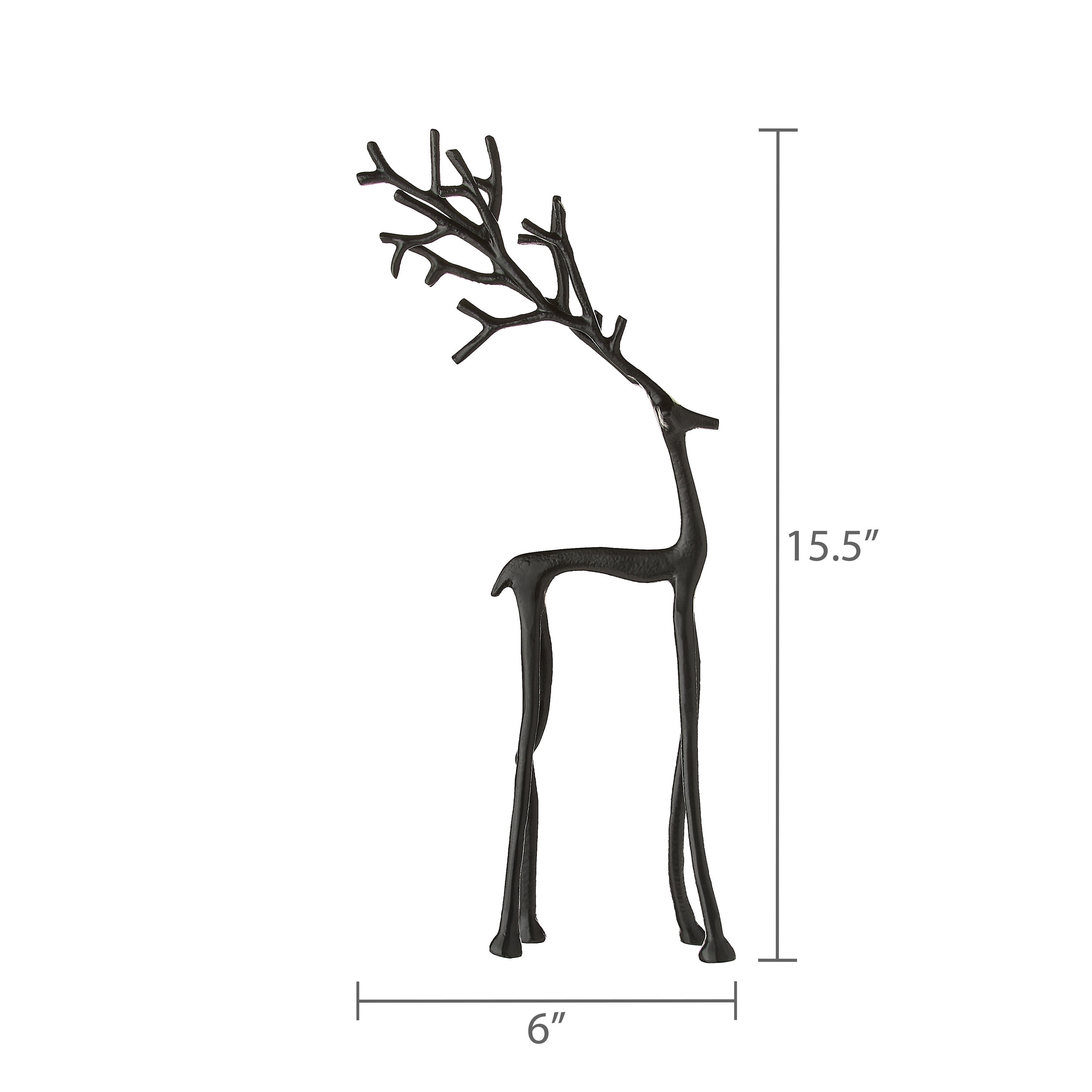 Large Metal Deer Tabletop Decoration, Black, 15.5", by Holiday Time