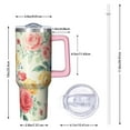 thumbnail image 2 of OBREWU Pioneer Flower Tumbler with Handle and Lid,Pioneer Flower 40oz Double Wall Vacuum Insulated Tumbler,Cups Gift for Women and Men, 2 of 7
