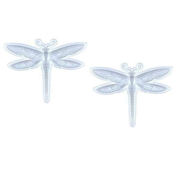 2PCS Dragonfly Silicone Mold Large Epoxy Resin Dragonfly Shape Molds 3D Animal y12362