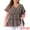 Black Beige, variant on DARING DIVA Women's Plus Size V Neck Short Sleeve Floral Babydoll Blouse 4X Red Green