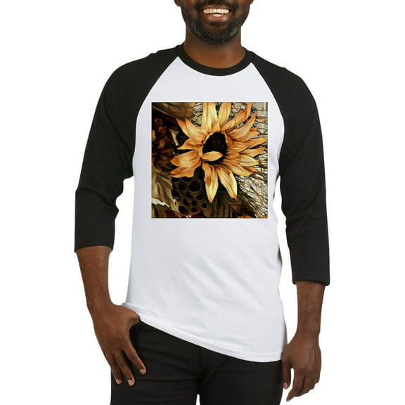 CafePress - Sunflower Baseball Jersey - Cotton Baseball Jersey, 3/4 Raglan Sleeve Shirt
