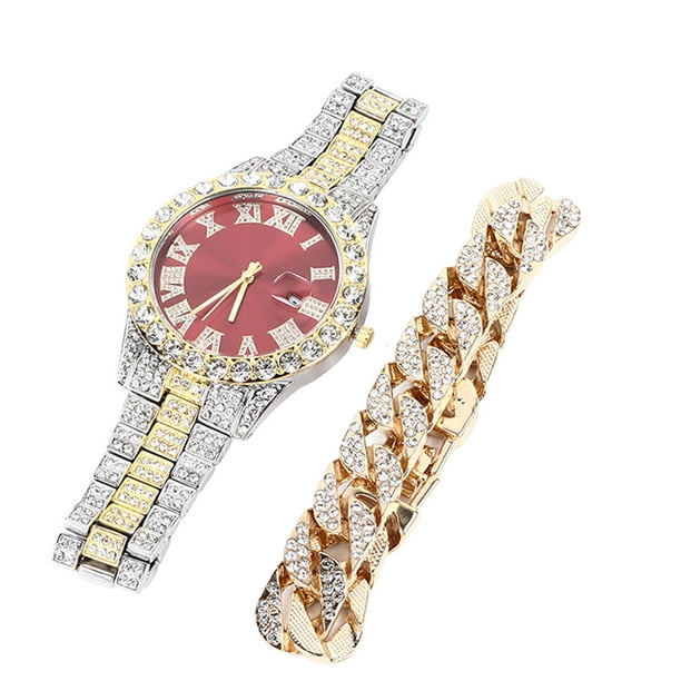 Reloj, Conjunto De Pulsera De Reloj Esfera De Cuarzo Calendario Incorporado Mano De Obra Fina Para Regalo