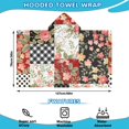 thumbnail image 2 of Pioneer Flower Floral Print Pattern Hooded Bath Towel，50"x30" for Ages 3 To 12 Kids, Quick Dry Lightweight Soft Microfiber Hood Beach Towel Cover Up for Kids, 2 of 7
