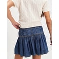thumbnail image 6 of Women'S Denim A-Line Pleated Skirt Casual High Waisted Ruffle Flared Mini Skirts XL, 6 of 8