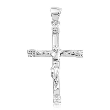 Amber Sterling Silver Handmade Pendant - Jesus 925 Sterling Silver Boho Handmade Cross Pendant Prayer Necklace for Women Jewelry Gift (Golden/Silver)