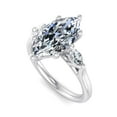thumbnail image 2 of Oryn Jewel Anniversary Diamond Three Stone Ring - 14K White Gold Over Women's 2.3 Ct Marquise Cut Lab Created Diamond Ring - Romantic Proposal Gift for Her - Wedding Engagement Jewelry for Wife, 2 of 6