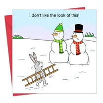 Twizler Funny Christmas Card - Worried Snowmen - Happy Christmas Card - Xmas Card for Men or Women