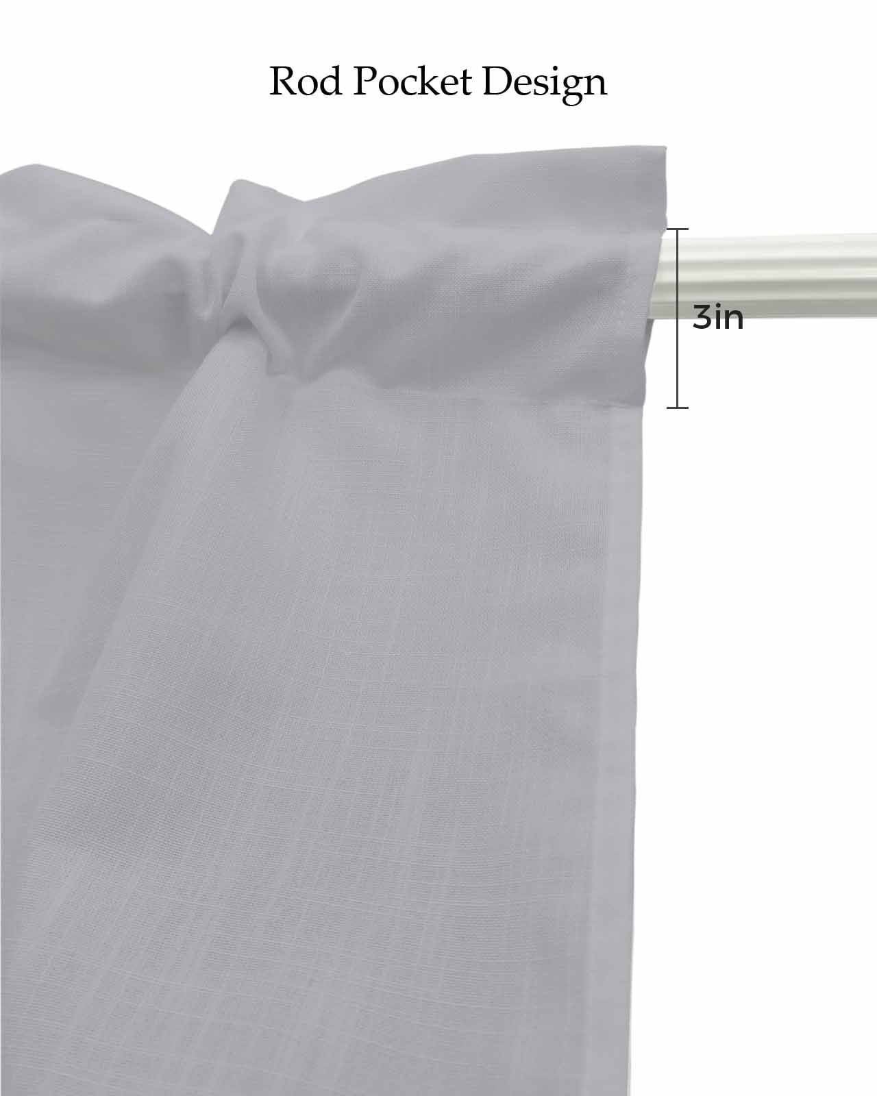 Light Grey Striped Kitchen Valances for Windows Farmhouse Linen Window Valance Curtain for Living Room Window Treatment White Simple Neutral Modern Valance Rod Pocket Topper Drape, 54 x 18 Inch