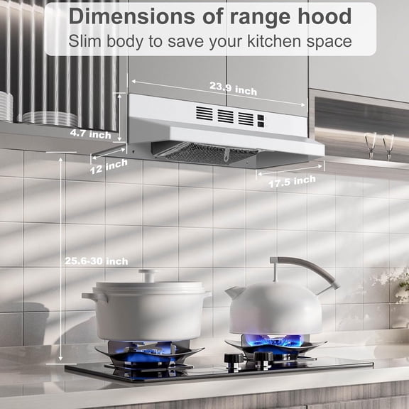 24 inch Under Cabinet Range Hood White