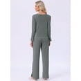 thumbnail image 4 of DARING DIVA Long Sleeve Side Bow Button Down Ruffle Hem Pajama Set M Gray, 4 of 7