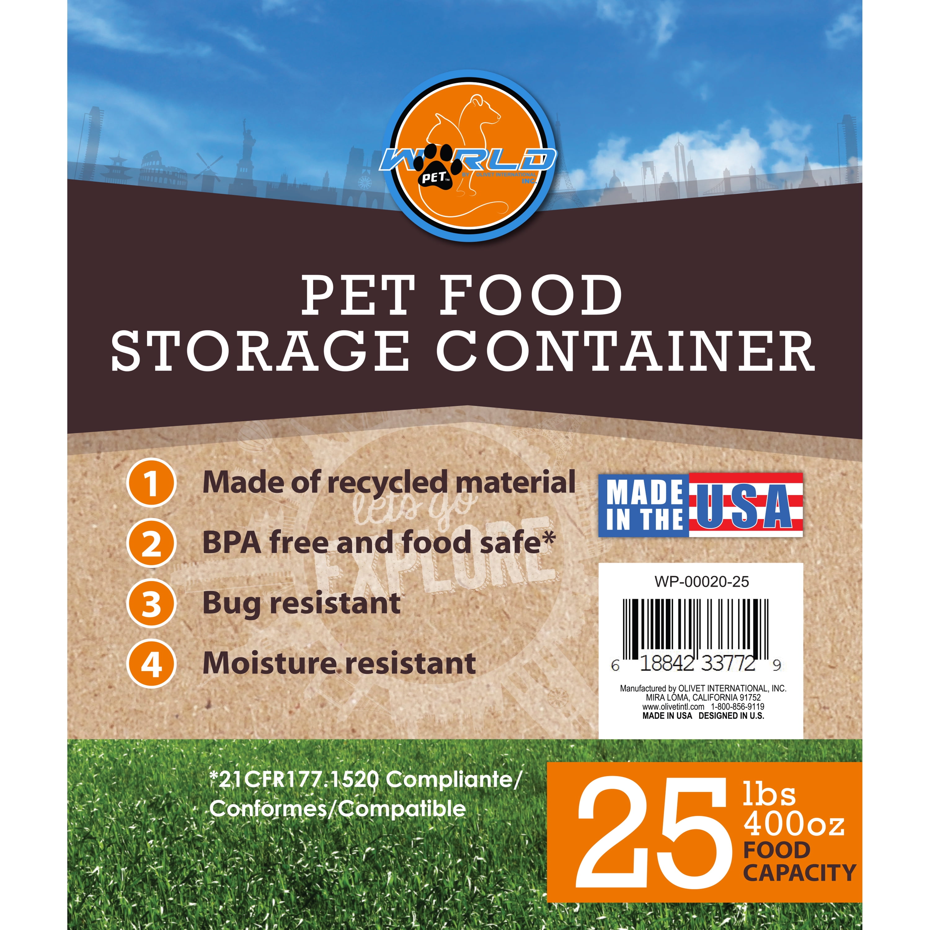 World Pet 25 Lb Storage Pet Food