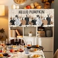 thumbnail image 7 of Hello Dot Pumpkin Valances for Windows, 54 x 18in, Cartoon Maple Leaves Thanksgiving Day Rod Pocket Kitchen Valance Curtain Light Filtering Window Treatments for Living Room Bedroom, 1 Panel, 7 of 7