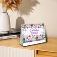 thumbnail image 2 of Small Floral Desk Calendar with Horizontal Gold Coils, Desktop Standing Monthly Flip Schedule Planner for Home and Classroom, January 2025 to June 2026, Version C803, 2 of 4
