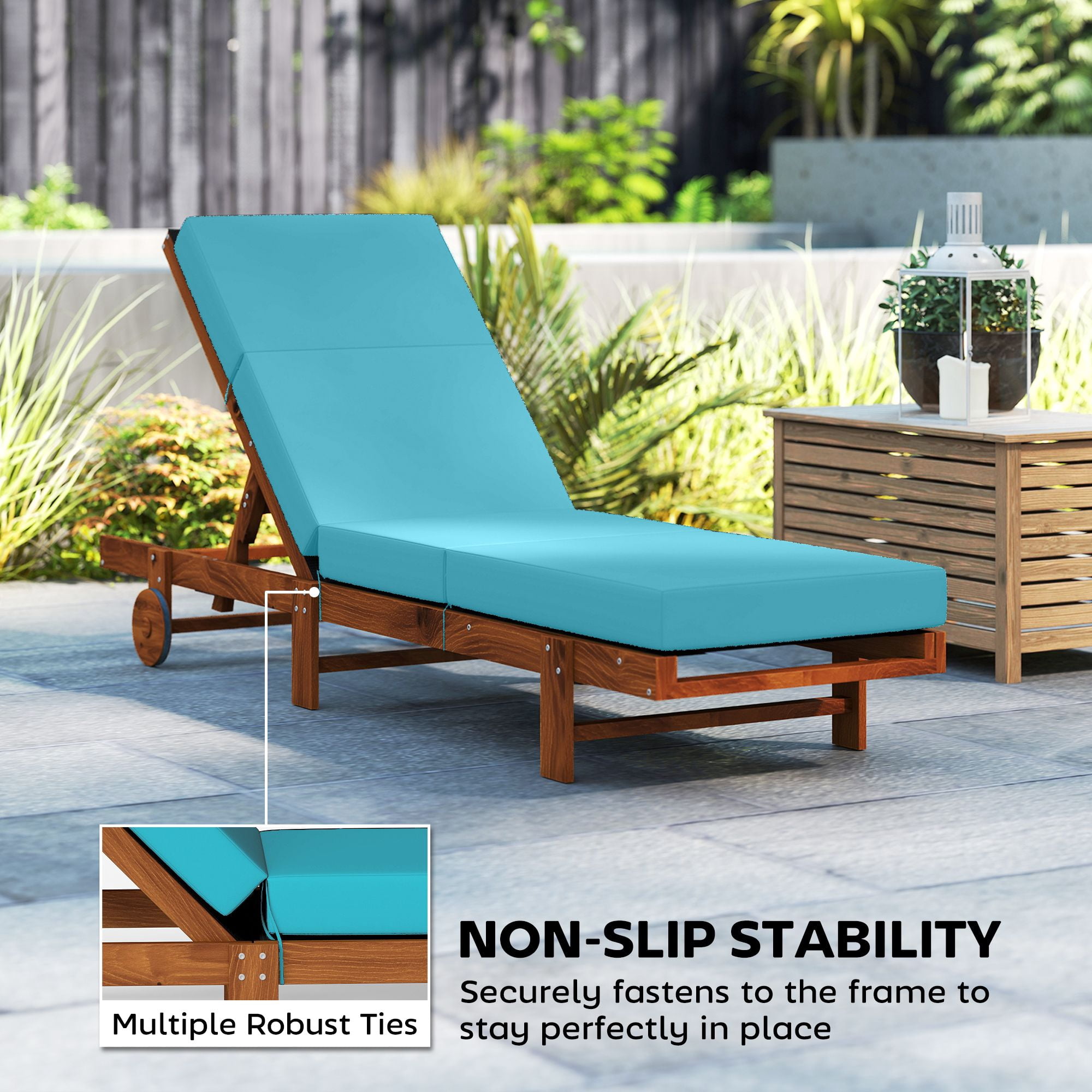 Alvantor Chaise Lounge Cushion 4" Lounge Chair Cushion for Outdoor 21" x 72 ",Blue