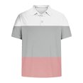 thumbnail image 4 of Camisa Casual de Impresión de Gradiente de los Hombres, Top de Solapa de Manga Corta en Tela de Malla Ligera para el Aire Libre Y el Ocio, Blusa de Suéter Elegante, 4 of 9