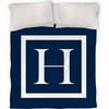 IDG Classic Block Monogram Duvet Cover, Blue