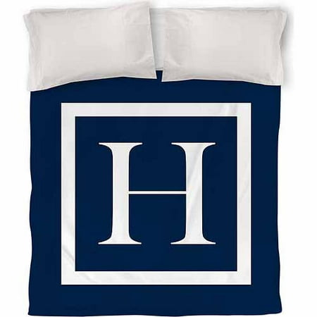IDG Classic Block Monogram Duvet Cover, Blue