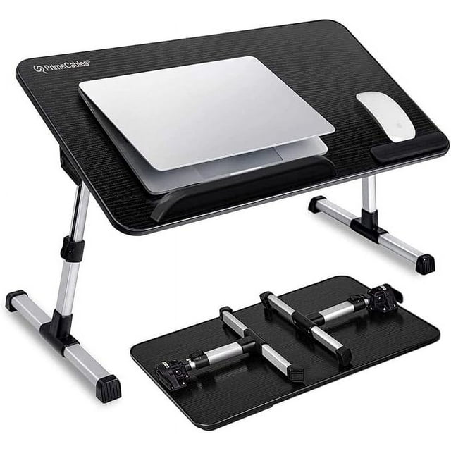 Foldable Lap Desk Bed Tray Table, Height & Angle Adjustable Laptop Stand Portable Sofa Breakfast Tray for Working Studying Reading and Writing