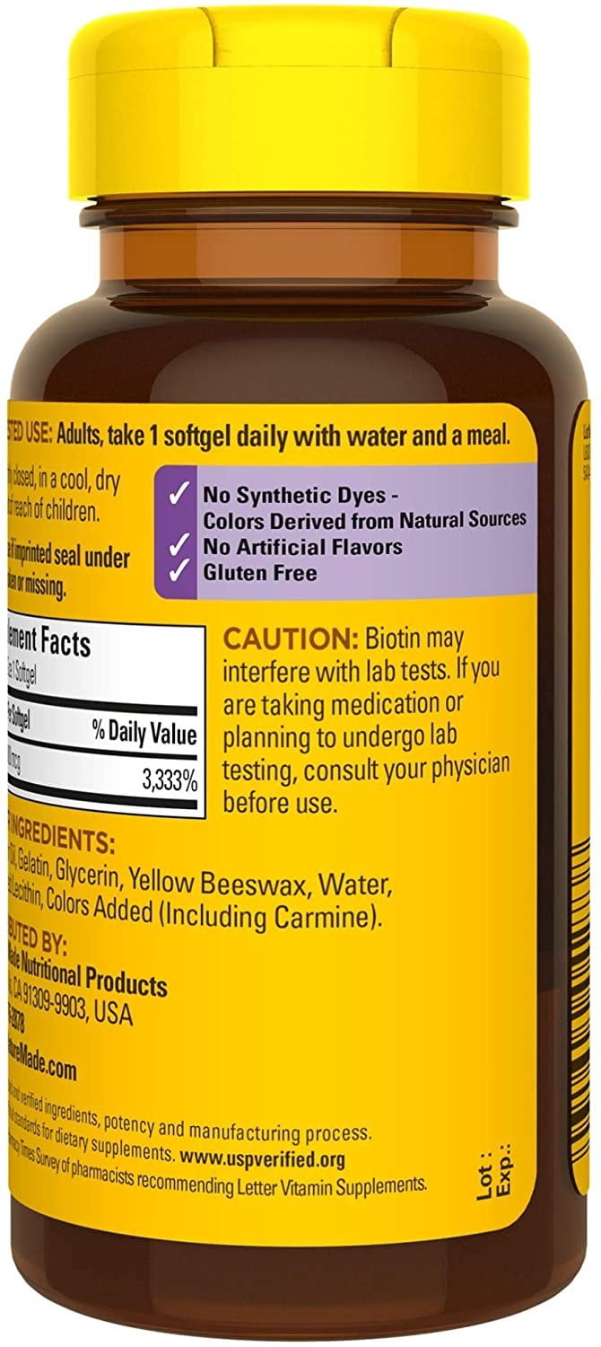 Nature Made Biotin 1000 mcg Softgels 120 ea (Pack of 6)
