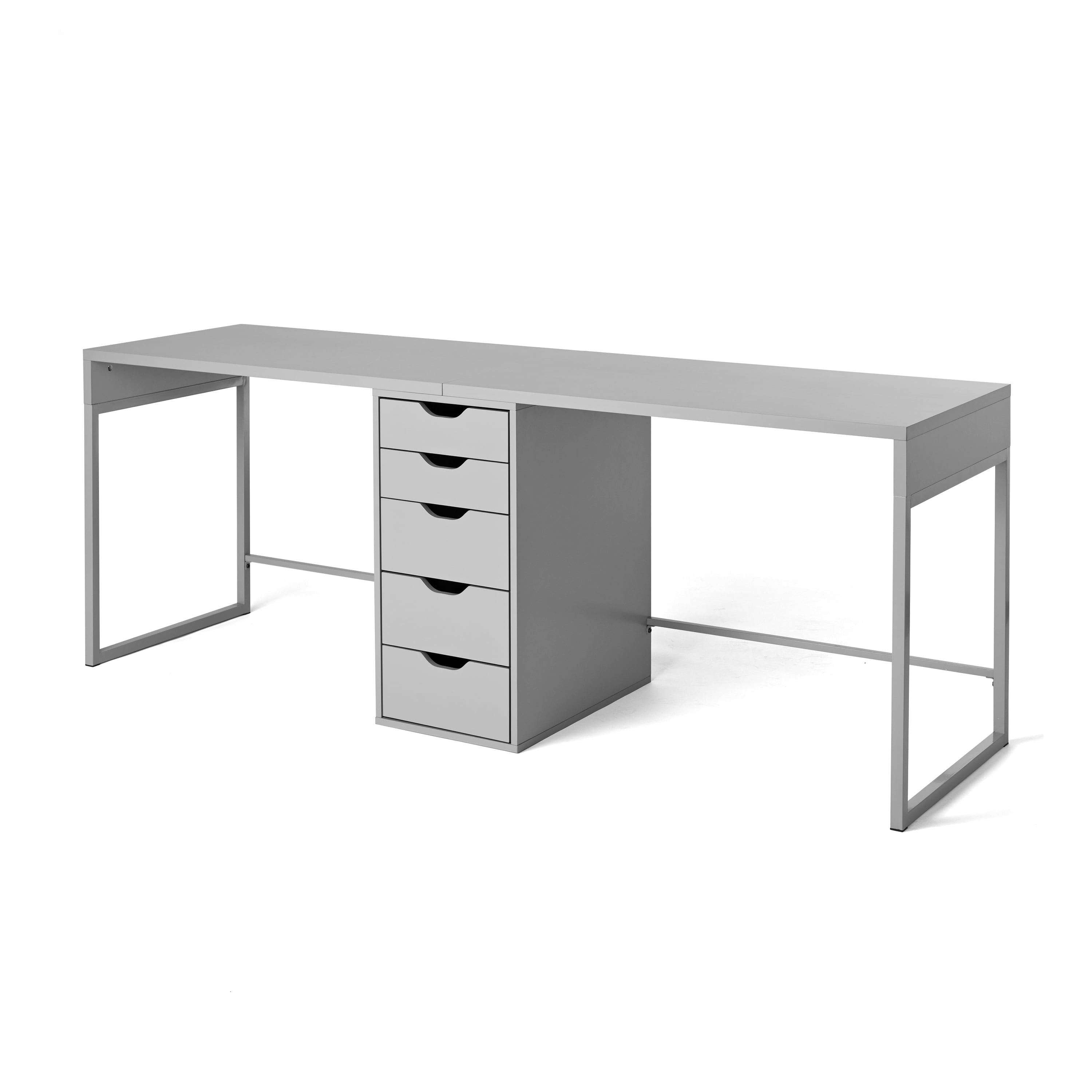 images 2 Seater Desk With Drawers mainstays 2 person writing desk with 5 drawers grey finish walmart com