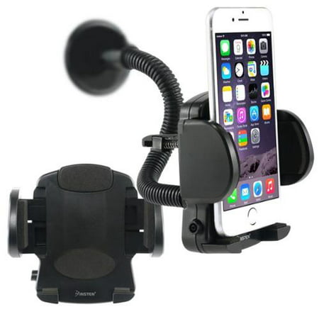 Insten Cell Phone Car Mount Windshield Dashboard Phone Holder For iPhone XS X 7 8 6 6S Plus Samsung Galaxy S10 S10e S9 S8 S7 S6 J7 J5 J3 Plus Edge LG Stylo 4 Universal