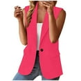 thumbnail image 5 of Otntypg Women Sleeveless Blazer Vest Casual Open Front V Neck Fully-Lined Work Office Summer Tops Jacket with Pockets Fashion 2025 Hot Pink L, 5 of 8