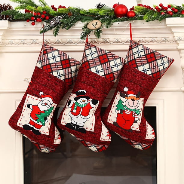 Calcetines Navideños Bolsas de Regalo Adornos Navideños Bolsa de Dulces onlyliua