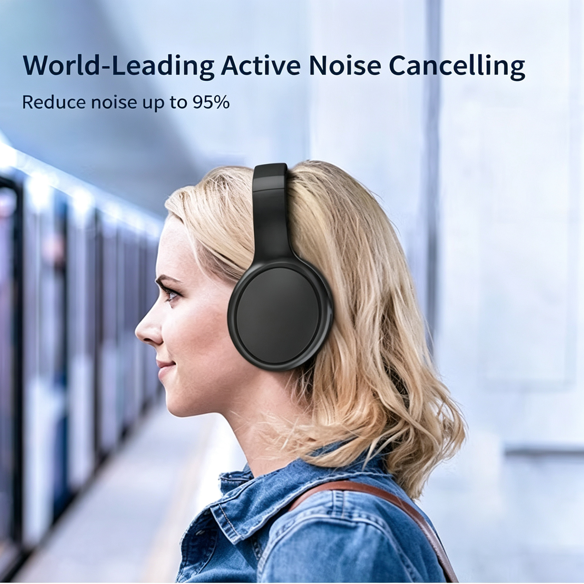 Cshidworld Wireless Over-Ear Headphones with Active Noise Cancelling photo 3